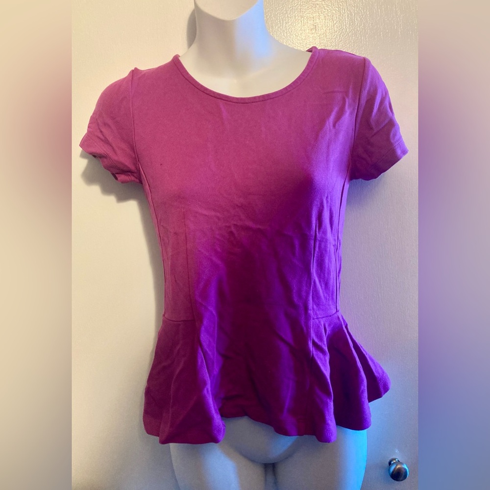 Magenta Peplum Top Shirt